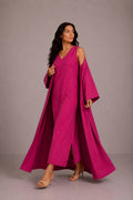 Fuchsia Linen Abaya Set